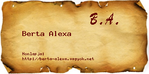 Berta Alexa névjegykártya